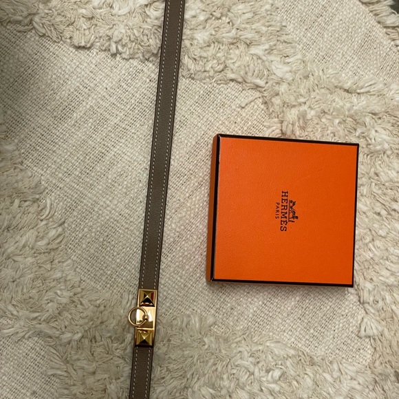 Hermes Rivale Double Tour Bracelet Etoupe Rose Gold XS - Picture 10 of 11